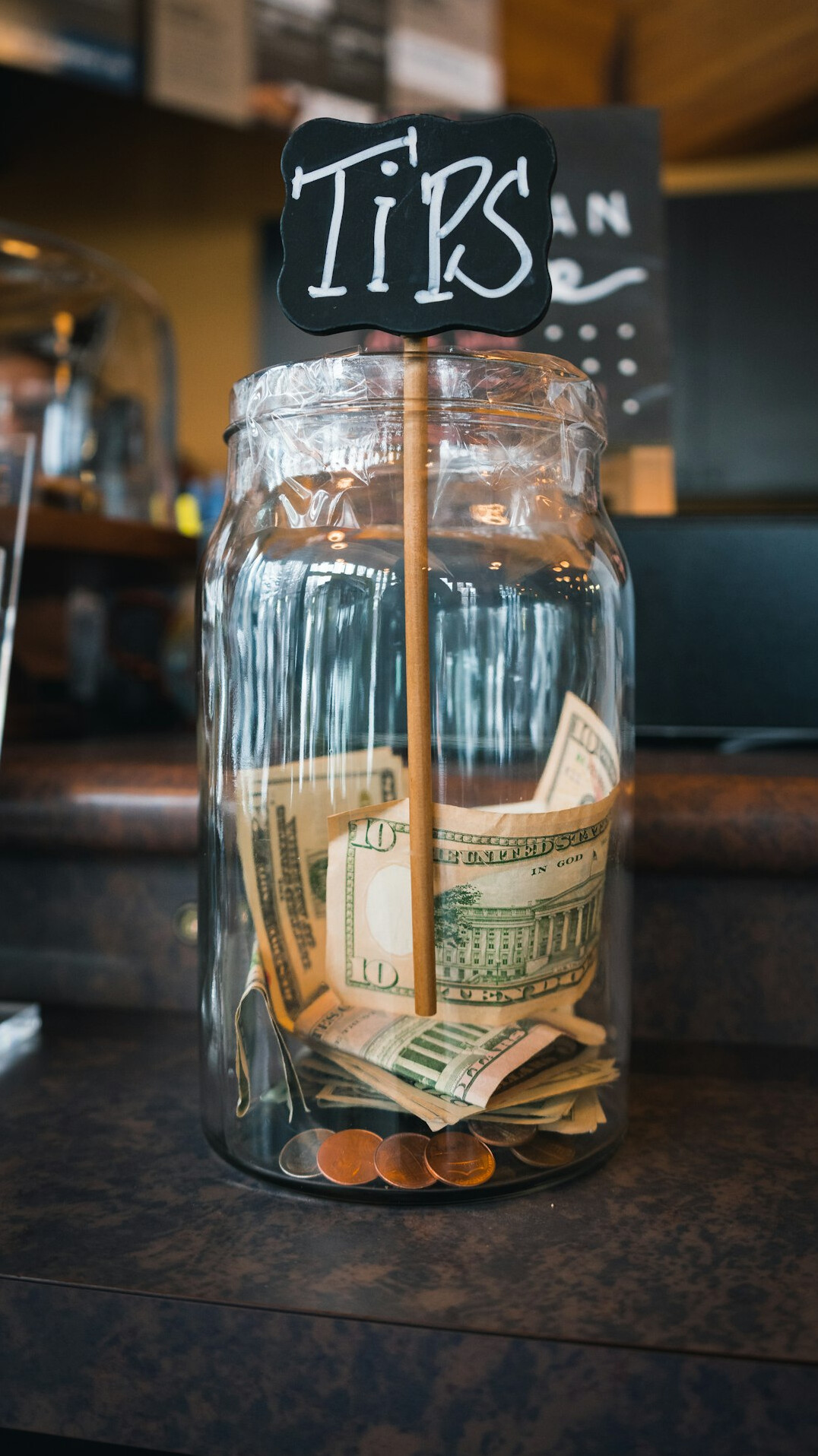savings jar with coins